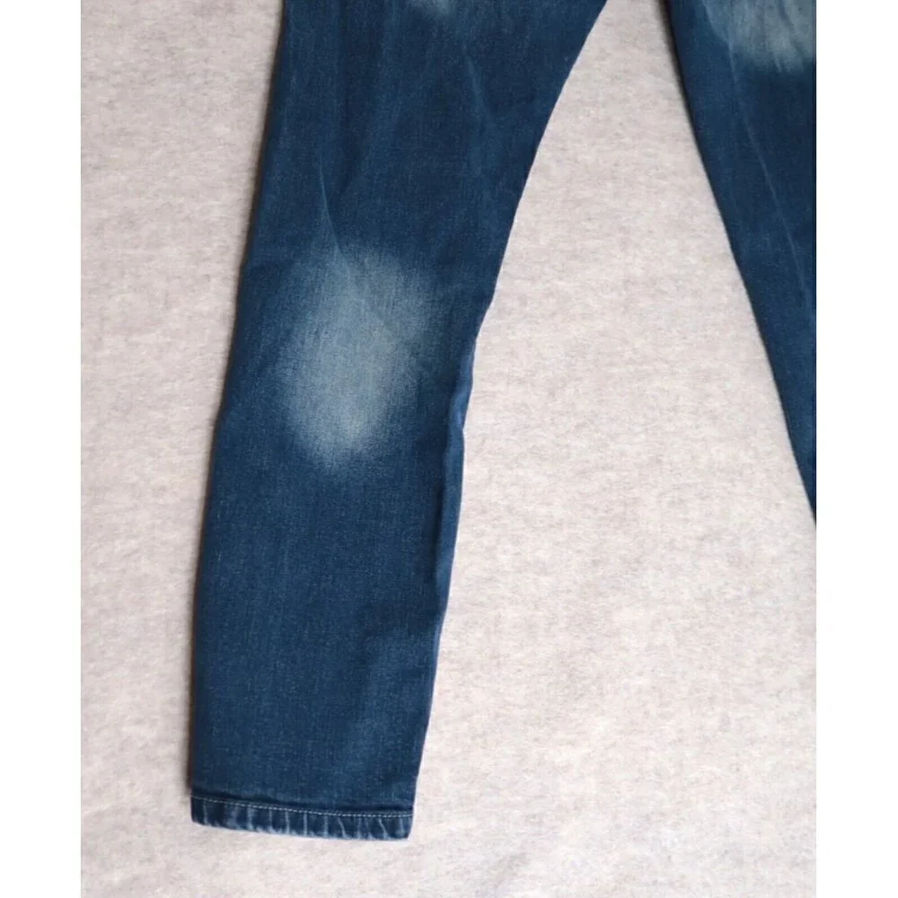 Stylo Skinny Jeans Distressed Dark Washed Blue Denim Stretch Men's Actual 32x29